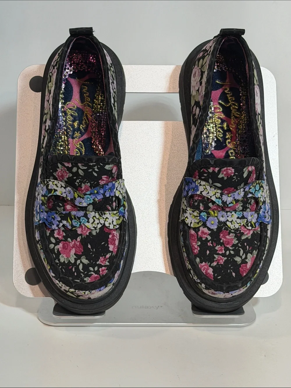 Irregular Choice Chunky Platform Floral Loafers